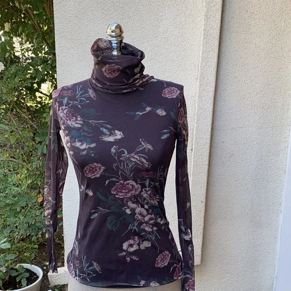 GANNI gorgeous silk blended sheer floral blouse sold at Neiman’s - Picture 7 of 16